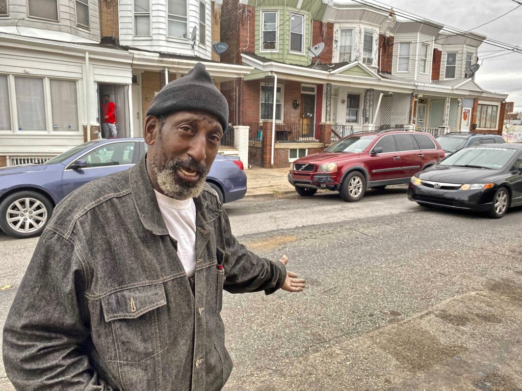2020 11 12-t allen-roger texas brown-philadelphia frankford-preservation vs gentrification 1 Roger 'Texas' Brown, 62, stands outside his home in the Frankford neighborhood Nov. 12, 2020. (Taylor Allen/WHYY)