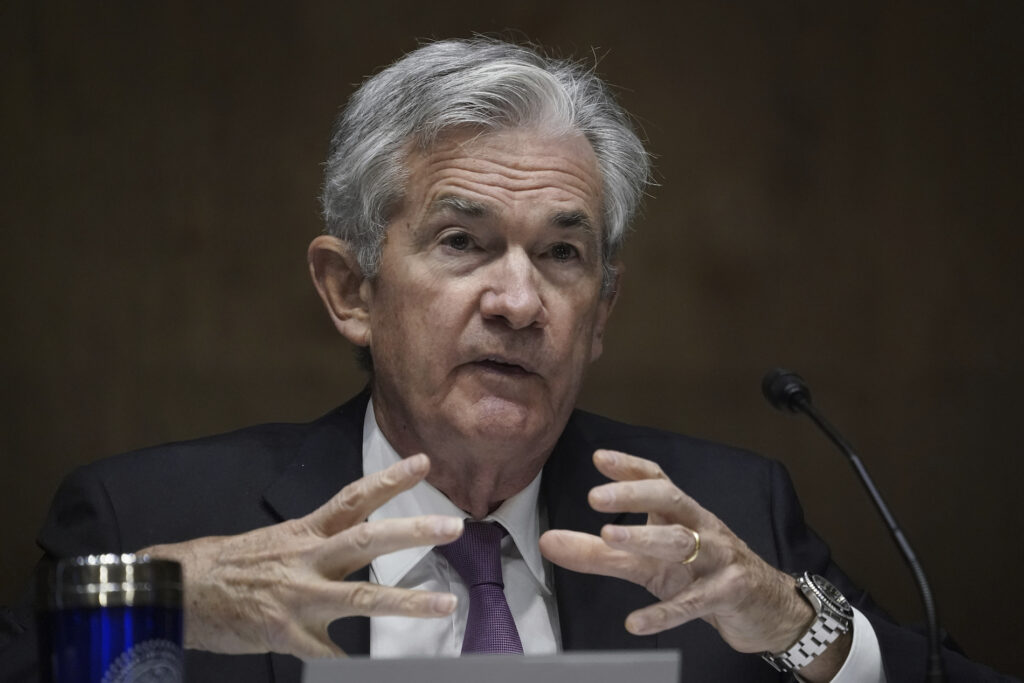 Senate Banking Federal Reserve Board Chairman Jerome Powell testifies during a Senate Banking Committee hearing on Capitol Hill on September 24, 2020 in Washington, DC. (Drew Angerer/Pool via AP)