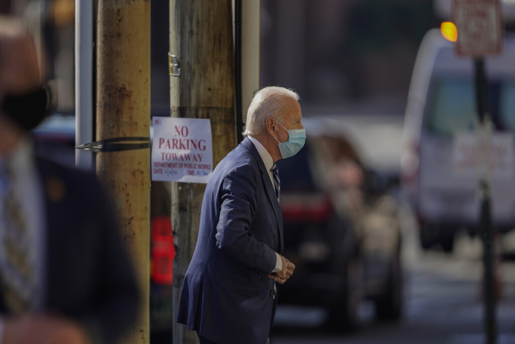 Joe Biden President-elect Joe Biden arrives at The Queen theater, Tuesday, Nov. 10, 2020, in Wilmington, Del. (AP Photo/Carolyn Kaster)