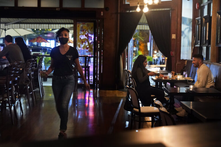 Patrons dine at The Brass Rail in Hoboken, N.J.