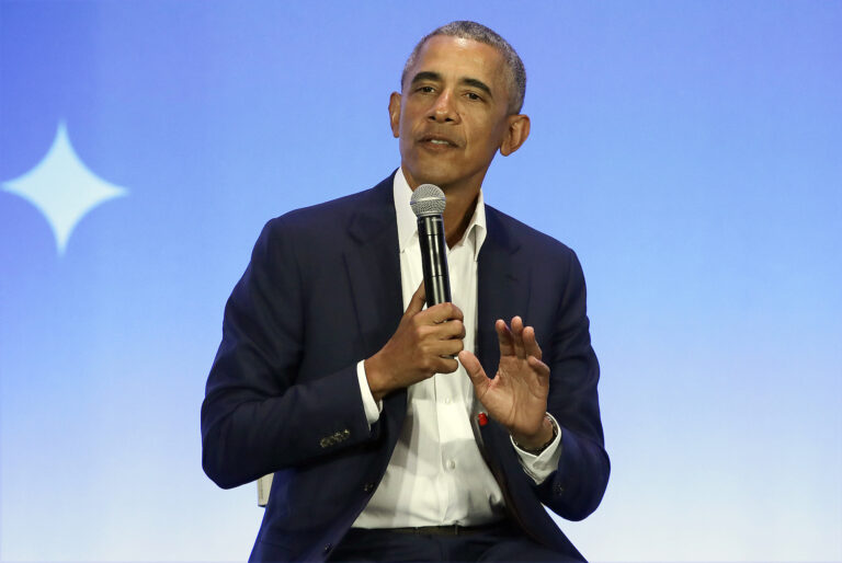 FILE - This Feb. 19, 2019 file photo shows former President Barack Obama speaking at the My Brother's Keeper Alliance Summit in Oakland, Calif. (AP Photo/Jeff Chiu, File)