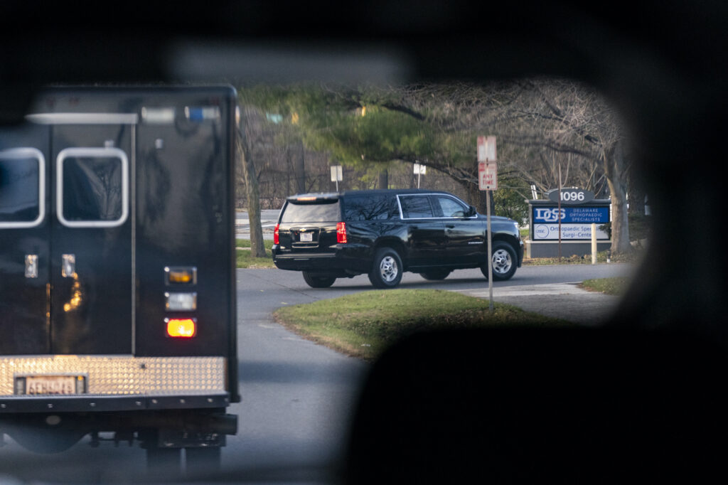 Joe Biden A motorcade with President-elect Joe Biden aboard arrives at Delaware Orthopaedic Specialists to see a doctor