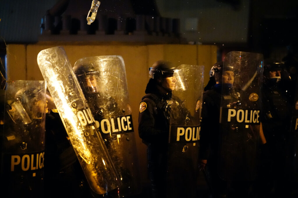 Philadelphia Police Shooting Philadelphia police face protesters following the killing of Walter Wallace Jr. in West Philadelphia.