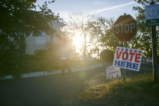 Polls open at 6 A.M in Cherry Hill, N.J. (Miguel Martinez for WHYY)