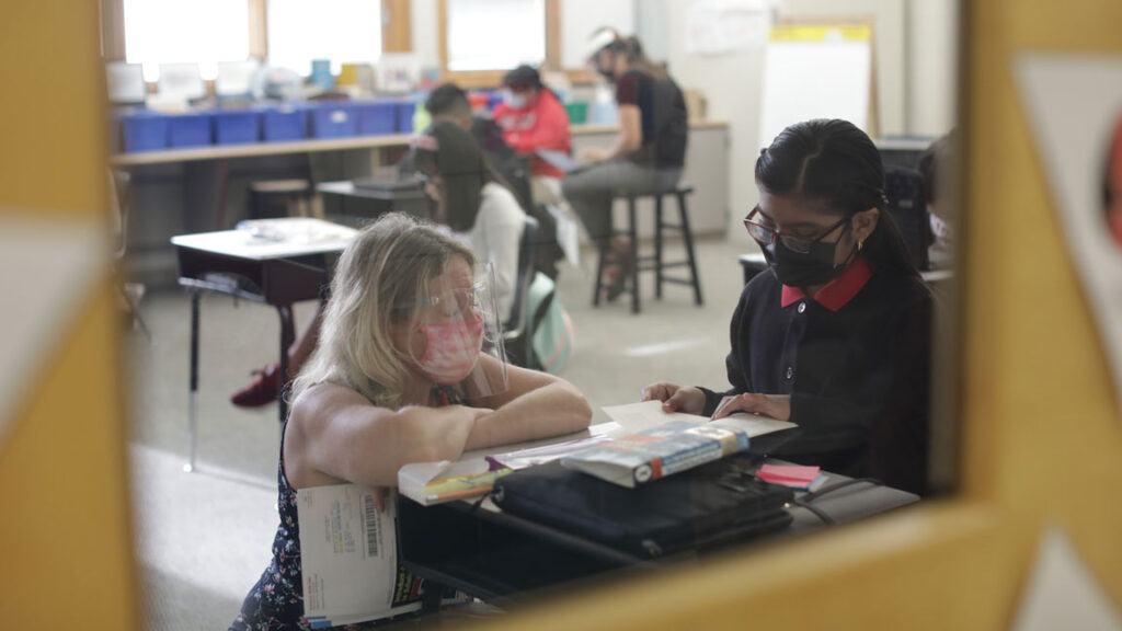 Hybrid-in-person-learning-school-COVID-19-coronavirus-Red-Bank-Middle-School Red Bank Middle School. The school opened with a hybrid model of instruction on Sept. 14. (Edwin J. Torres/Governor's Office)