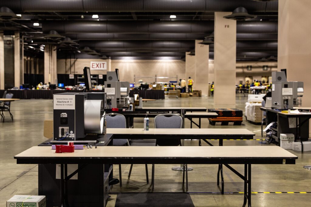 Image from iOS (219) Philadelphia’s ballot counting process winded down by Friday afternoon. (Kimberly Paynter/WHYY)