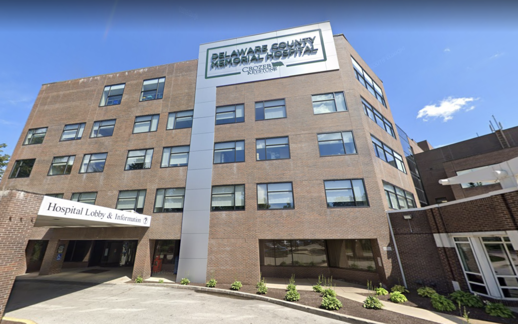 Screen Shot 2020-11-12 at 5.00.38 PM The exterior of Delaware County Memorial Hospital