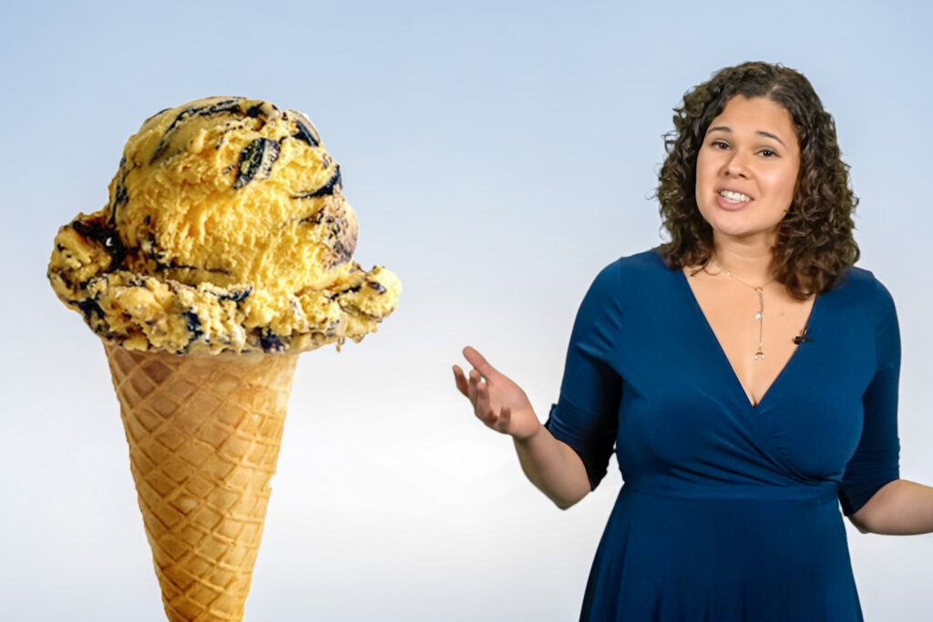 Kae Lani Palmisano and an ice cream cone in Delishtory
