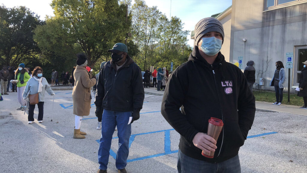 voters-pollingplaces-nov2020 Matt Henrich said he thought the line at his polling place would’ve been longer. (Layla A. Jones / Billy Penn)