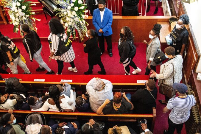 Mourners line up to pay their respects to Walter Wallace Jr.