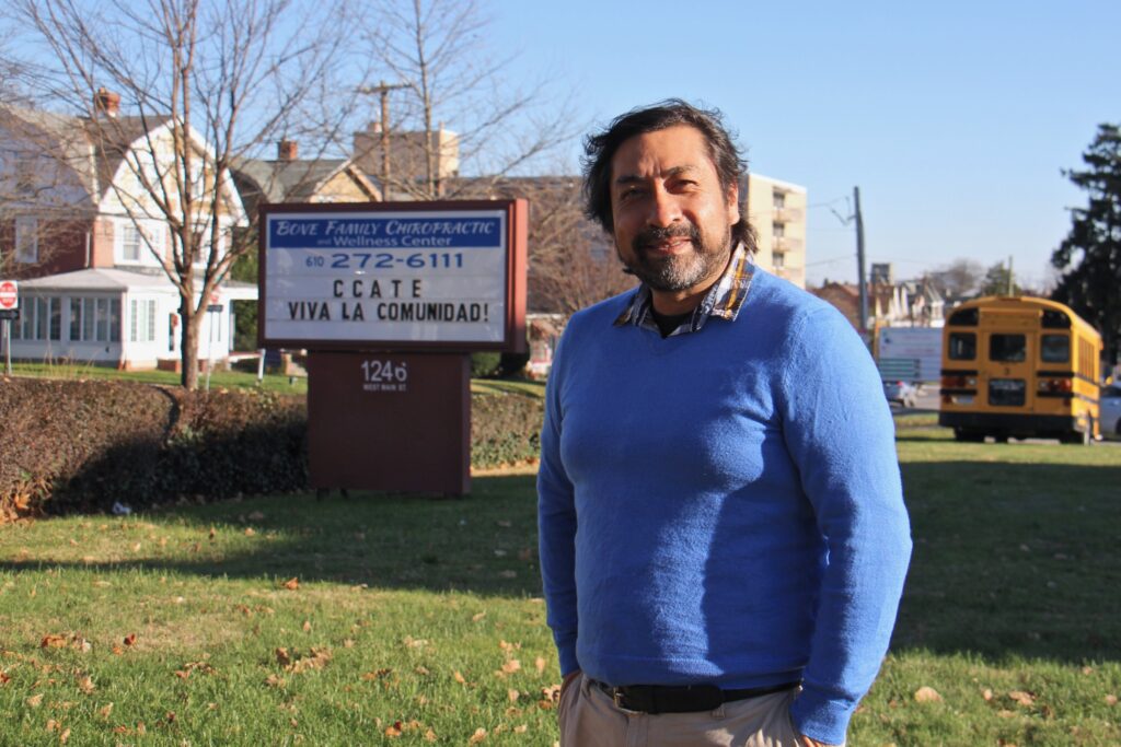 2020 12 08-e lee-obed arango-norristown-suburban voters 2 Obed Arango is originally from Mexico and has lived in Montgomery County for 15 years. He is the founder and executive director of the Centro de Cultura Arte Trabajo y Educación, which serves the large and growing Spanish-speaking community in Norristown. (Emma Lee/WHYY)