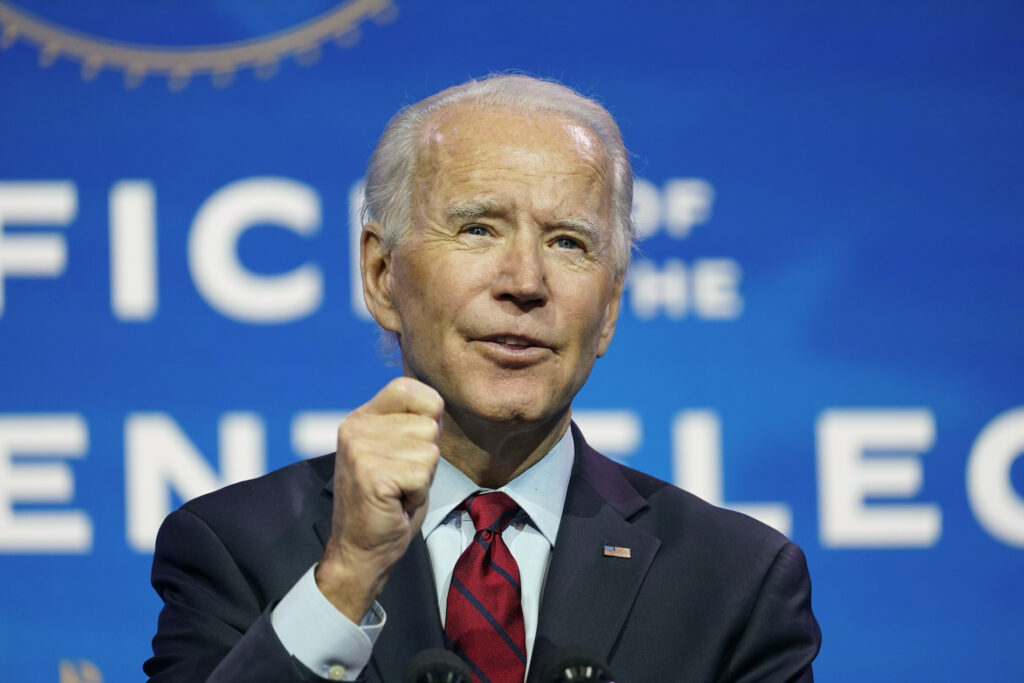 Joe Biden President-elect Joe Biden speaks during an event at The Queen theater