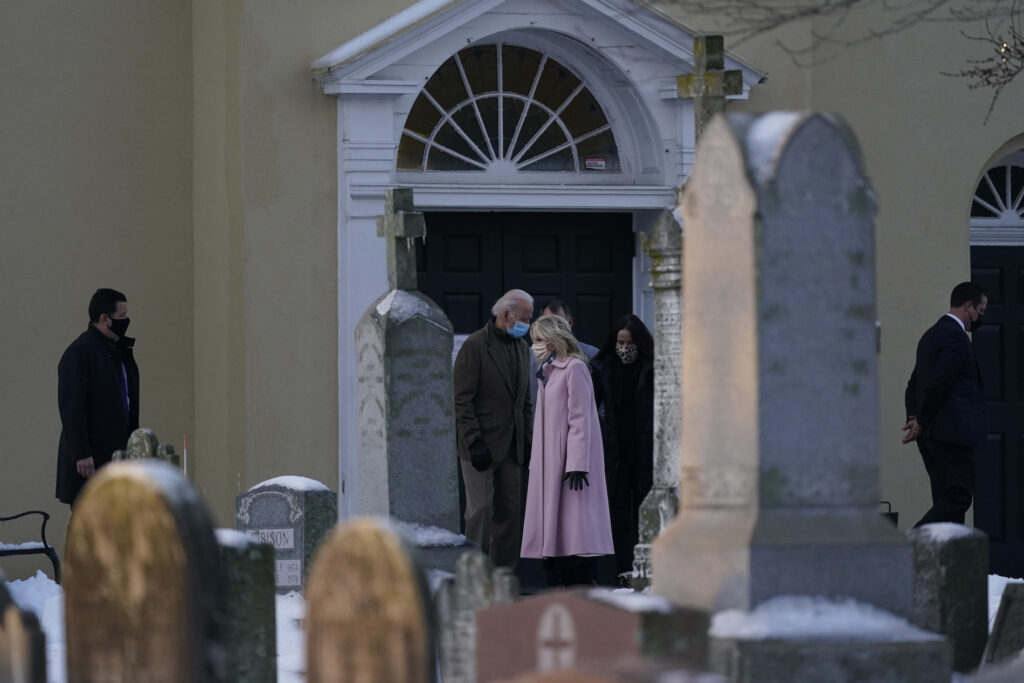 Joe Biden, Jill Biden, Ashley Biden, Howard Krein President-elect Joe Biden and his wife Jill Biden joined by Ashley Biden and her husband Howard Krein walk from St. Joseph on the Brandywine Roman Catholic Church in Wilmington, Del., Friday, Dec. 18, 2020. Today is the anniversary of Neilia and Naomi Biden's death. (AP Photo/Carolyn Kaster)