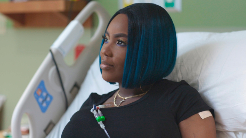 Gene Editing Sickle Cell This July 2019 image provided by the Sarah Cannon Research Institute shows Victoria Gray on her infusion day during a gene editing trial for sickle cell disease at the Sarah Cannon Research Institute and The Children's Hospital At TriStar Centennial in Nashville. Since her treatment, Gray has weaned herself from pain medications she depended on to manage her symptoms. (Anthem Pictures/Sarah Cannon Research Institute via AP)