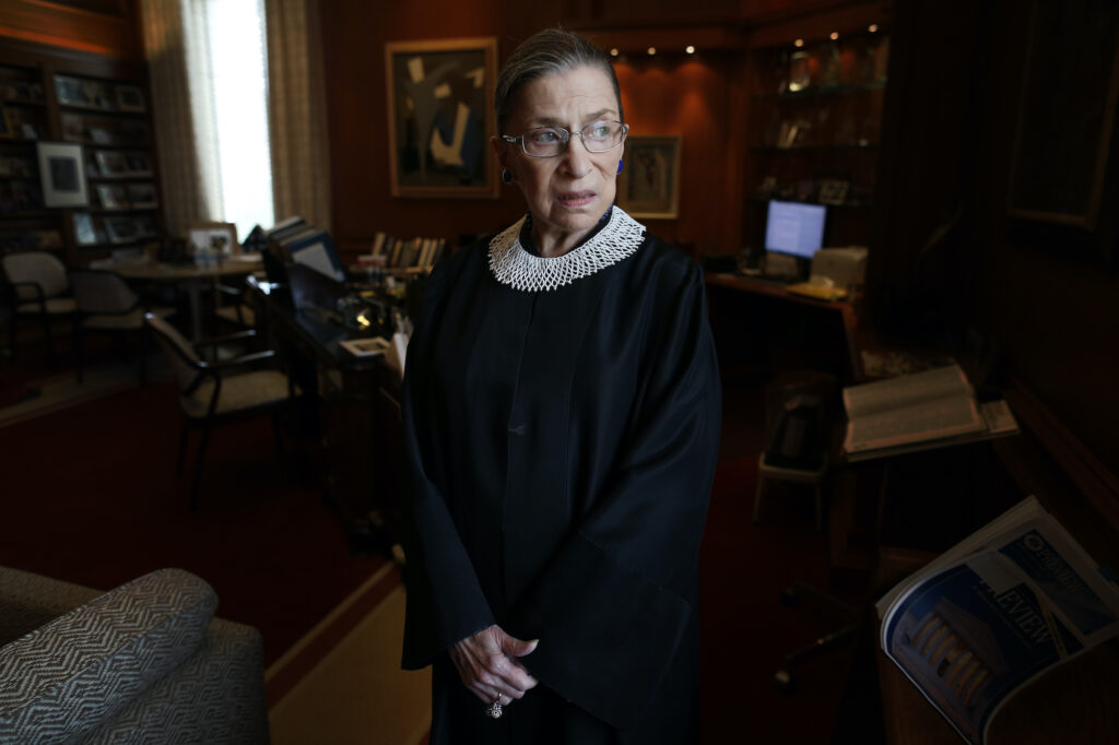Ruth Bader Ginsburg Ruth Bader Ginsburg poses for a photo in her chambers at the Supreme Court in Washington