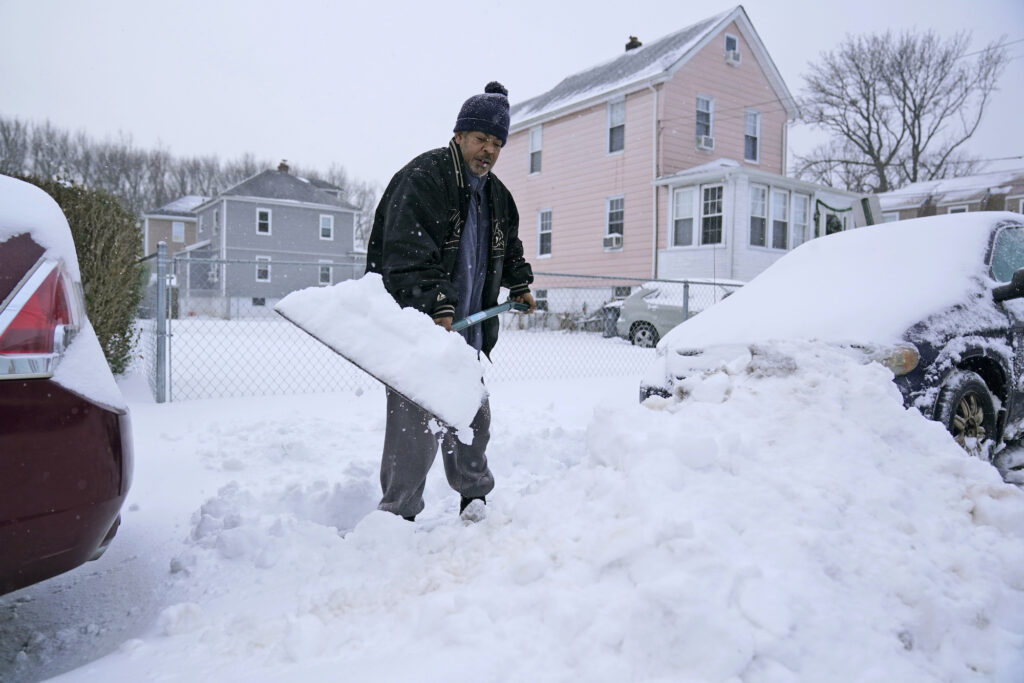 Wintry Weather New Jersey Barry James digs out his car, as well as his daughter’s car, before trying to get to work in Englewood
