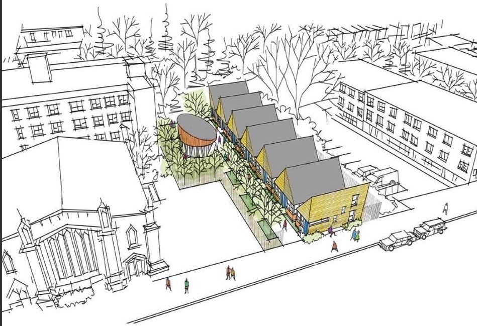 IMG_8648 Student-Run Emergency Housing Unit of Philadelphia's project proposal for the Mill Creek Aspen Street Tiny Village. (Courtesy of SREHUP)
