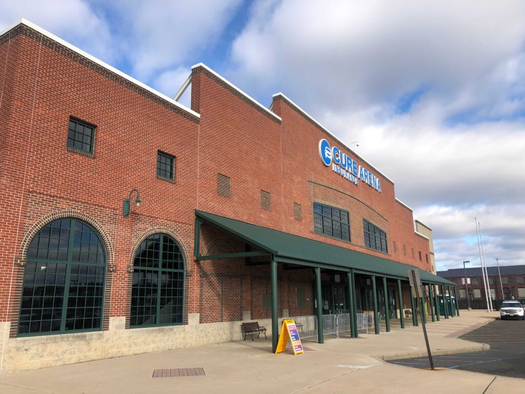 Image from iOS (273) Cure Insurance Arena in Trenton hosted a pop-up COVID-19 testing site on Dec. 8, 2020. (P. Kenneth Burns/WHYY)