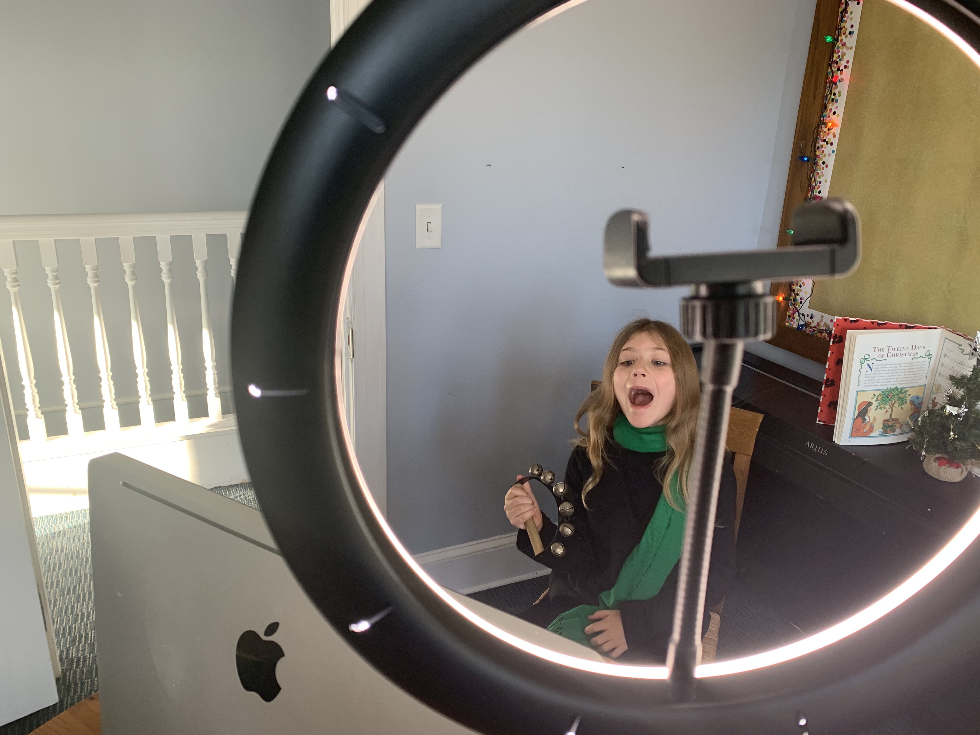 Beginner chorister Rosalee sings via video conference during a recent virtual rehearsal session.