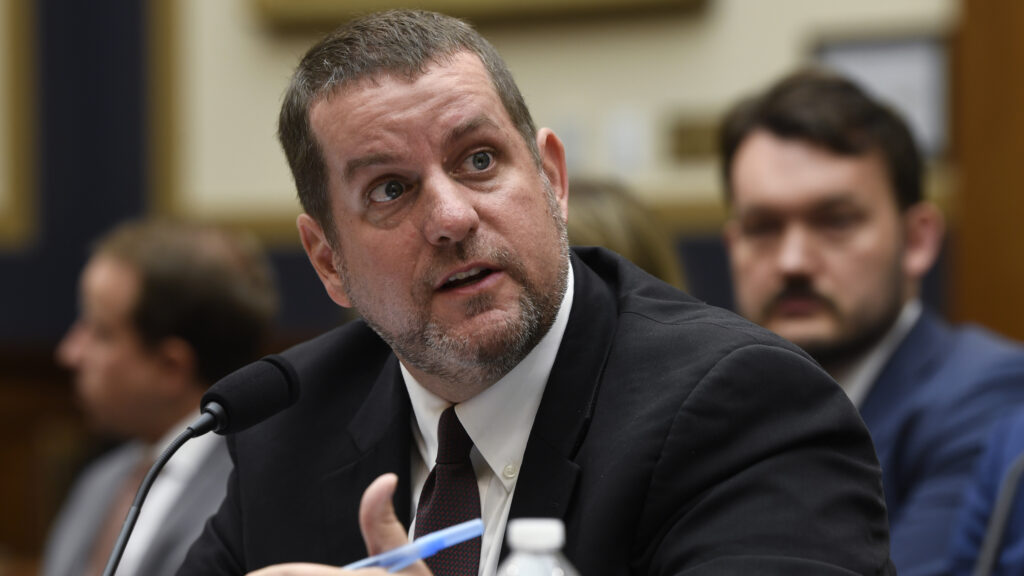 Senior Cybersecurity Advisor at the Department of Homeland Security Matthew Masterson testifies before the House Judiciary Committee hearing in 2019. He left his post on Friday. Senior Cybersecurity Advisor at the Department of Homeland Security Matthew Masterson testifies before the House Judiciary Committee hearing in 2019. He left his post on Friday. (Susan Walsh/AP)