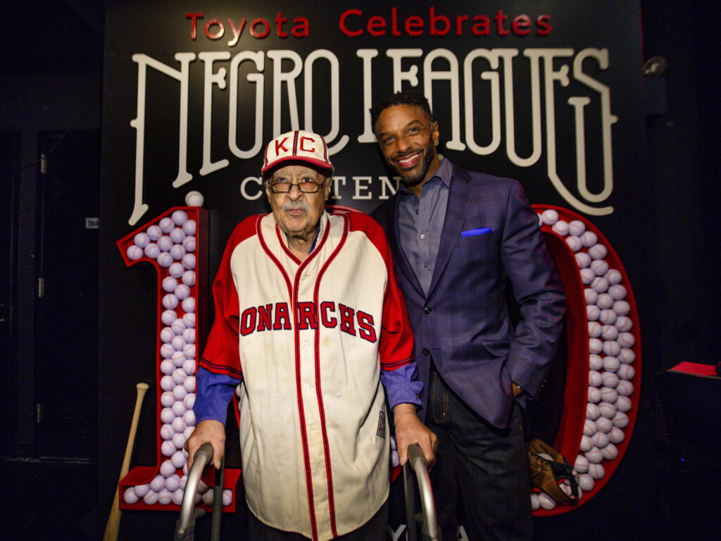 Negro Leagues baseball veteran Jim Robinson and ESPN/ABC correspondent Ryan Smith attend an event celebrating 100th anniversary of the league in New York in February. Negro Leagues baseball veteran Jim Robinson and ESPN/ABC correspondent Ryan Smith attend an event celebrating 100th anniversary of the league in New York in February. (Donald Traill/AP Photo)