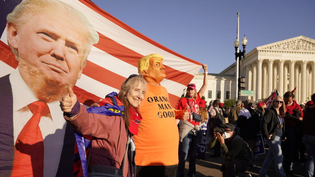 2020 Election Protests Washington Supporters of President Trump attend pro-Trump marches outside the Supreme Court building in Washington on Nov. 14.
