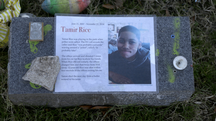 The Justice Department announced Tuesday that it would not bring federal criminal charges against two Cleveland police officers in the 2014 killing of 12-year-old Tamir Rice (pictured in a memorial). Officials said video of the shooting was of too poor a quality for prosecutors to conclusively establish what had happened. The Justice Department announced Tuesday that it would not bring federal criminal charges against two Cleveland police officers in the 2014 killing of 12-year-old Tamir Rice (pictured in a memorial). Officials said video of the shooting was of too poor a quality for prosecutors to conclusively establish what had happened. (Jacqueline Larma /AP Photo)