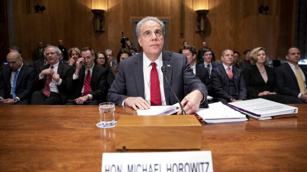 Justice Department Inspector General Michael Horowitz, pictured in December 2019