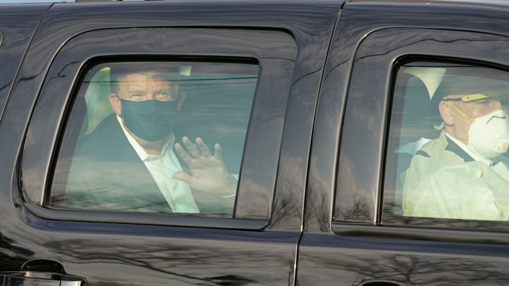 Dr. James Phillips is no longer working at Walter Reed National Military Medical Center, months after criticizing President Trump’s flouting of coronavirus safety guidelines. In October, Trump waved to supporters from the back of an SUV as he was driven outside the facility in Bethesda, Md.. President Trump waves from the back of a car in a motorcade outside of Walter Reed Medical Center in Bethesda, Maryland