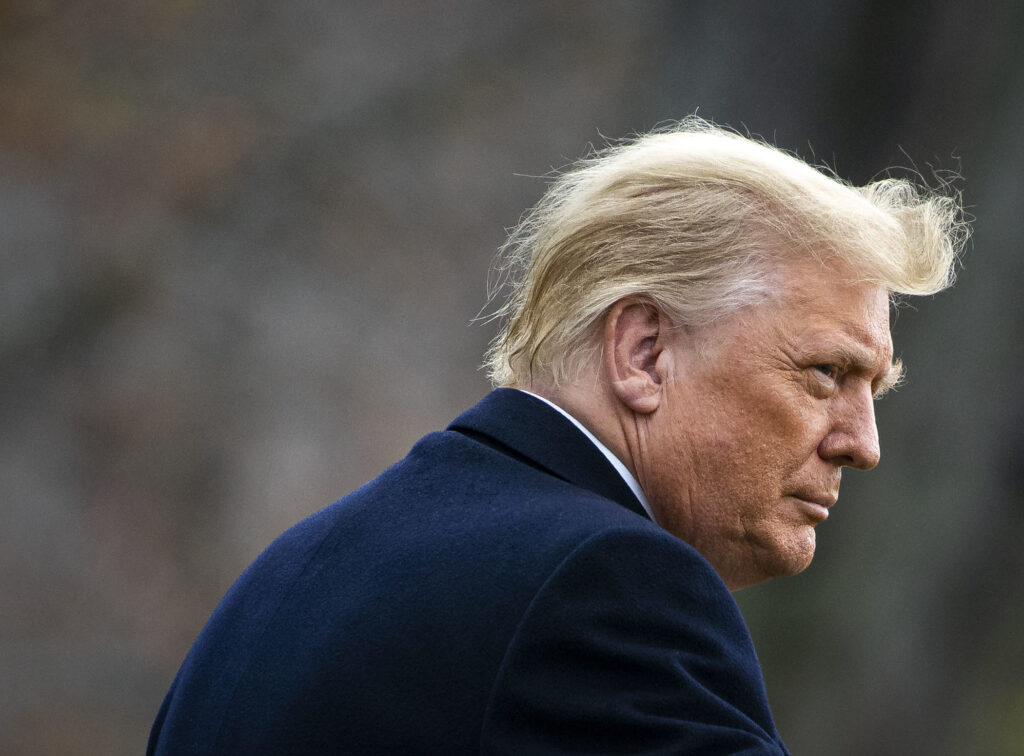 President Trump departs on the South Lawn of the White House