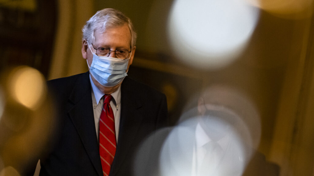 Senate Majority Leader Mitch McConnell, R-Ky., has blocked an attempt to have senators vote on increasing direct coronavirus relief payments. Senate Majority Leader Mitch McConnell, R-Ky., has blocked an attempt to have senators vote on increasing direct coronavirus relief payments. (Samuel Corum/Getty Images)
