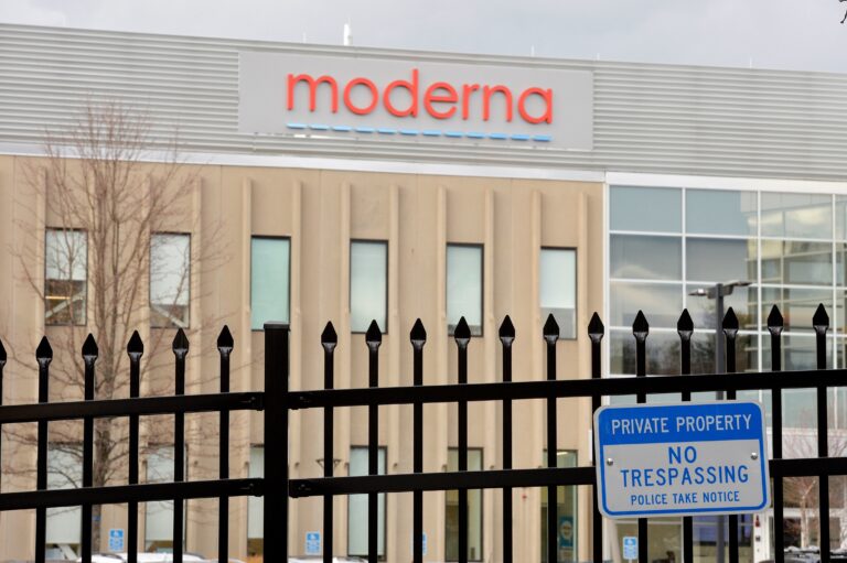 The exterior of a Moderna building