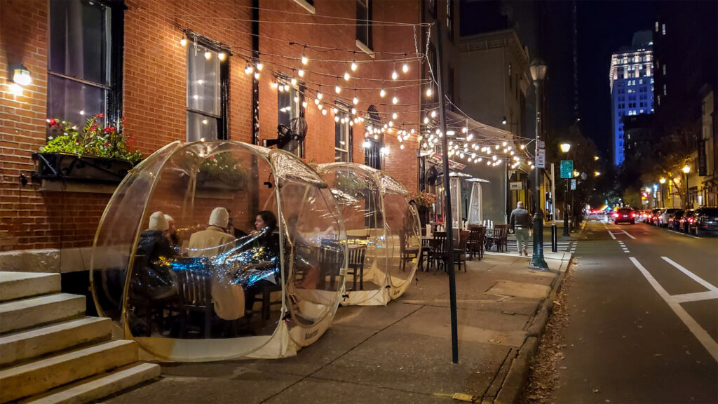 outdoordining-mercato With indoor dining on hold, some restaurants have gone to great lengths to make outdoor dining work in the winter. (Mark Henninger/Imagic Digital)