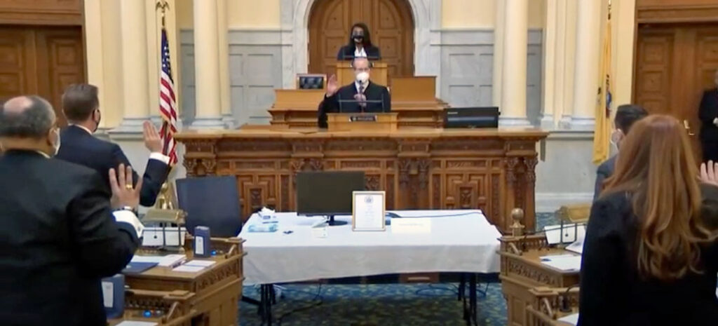 rabner Stuart Jeff Rabner, Chief Justice of the New Jersey Supreme Court, swears in electors of state Electoral College.