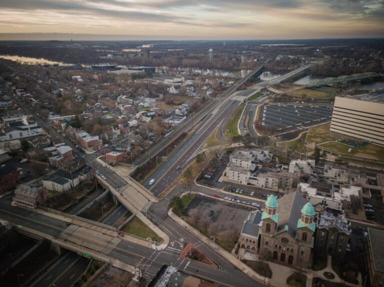 An aerial view of Trenton, New Jersey.