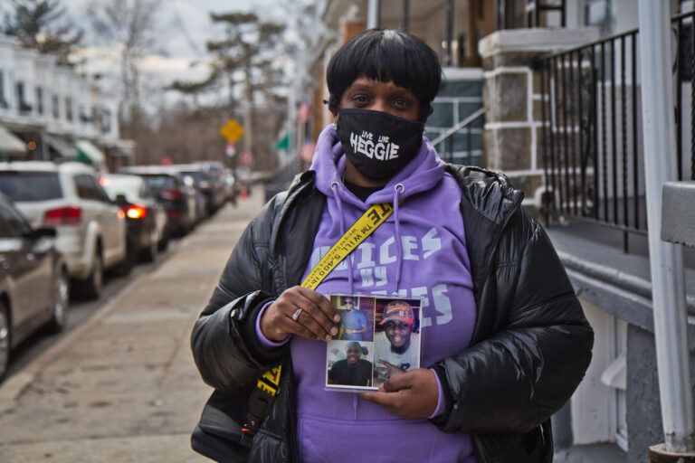 Sharon James lost her son John Heggie III, 30, 2 years ago to the day to gun violence. (Kimberly Paynter/WHYY)