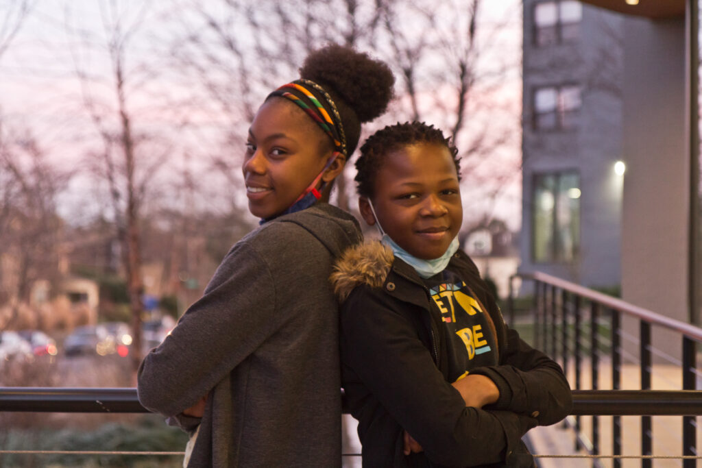 2021 01 20 k paynter civic gen z-3 Makayla Coleman, 15 (left), and her brother Devon Hester, 13 (right), have been tapped for their opinions about city planning and civics. Philadelphia is targeting the Gen Z’ers for more government and civic participation. (Kimberly Paynter/WHYY)