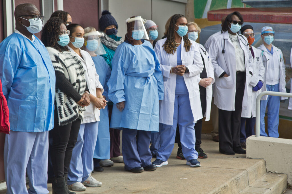 2021 01 27 k paynter health center 5 vaccines-8 Philadelphia’s Health Center 5 in North Philadelphia held a press conference announcing its COVID-19 vaccine clinic on Jan. 27, 2021. (Kimberly Paynter/WHYY)