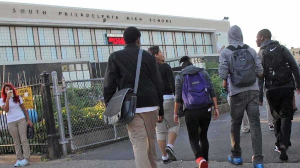 57743014156091589_l_l_sphillyhighdayone1200.7 South Philadelphia High School is one of six locations that will house regional centers for evaluating special education students. (Kimberly Paynter/WHYY)