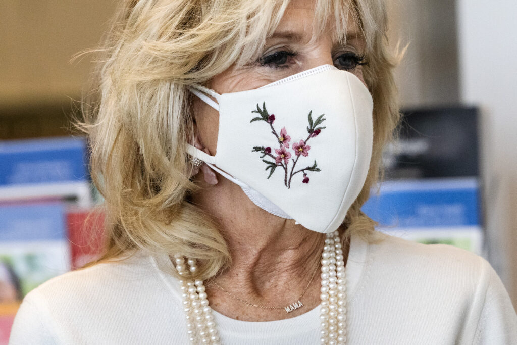 Jill Biden First lady Jill Biden's necklace says