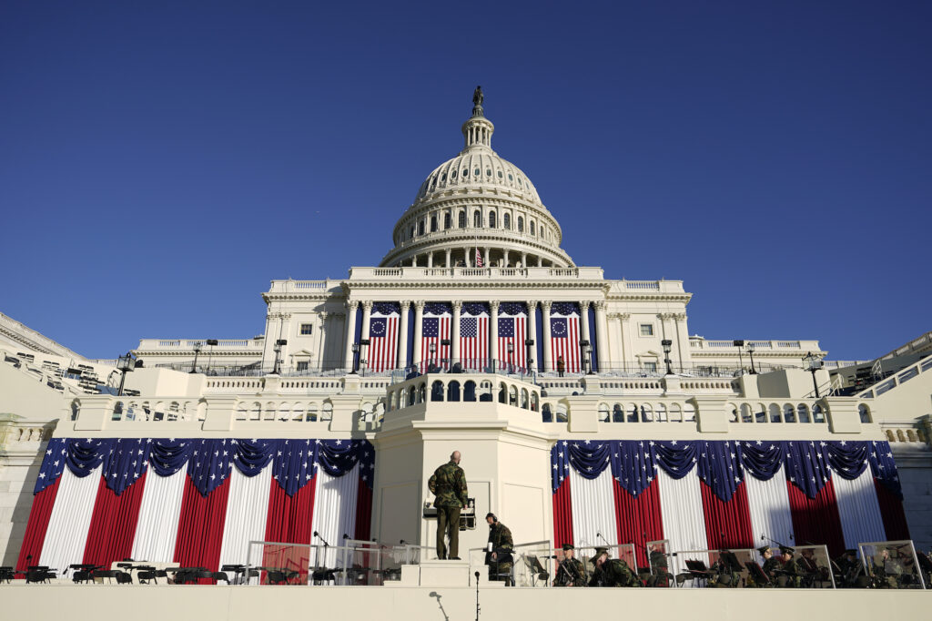 Biden Inauguration A view of the inaugural stage outside the Captiol