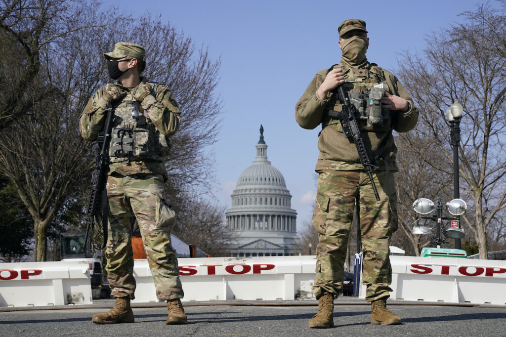 National Guard keep watch on the Capitol