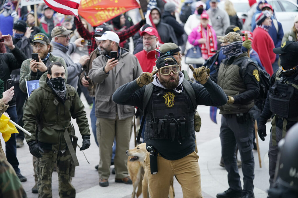 Capitol Breach Extremists Pro-Trump insurrections storm the Capitol in Washington.