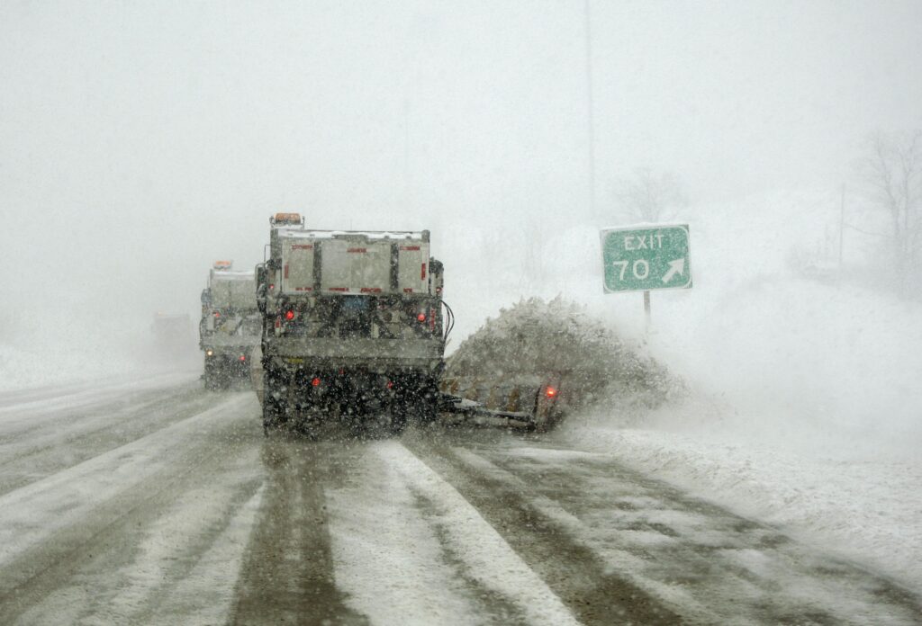 Winter Weather A PennDOT snowplow train works to clear I-91 during a blizzard