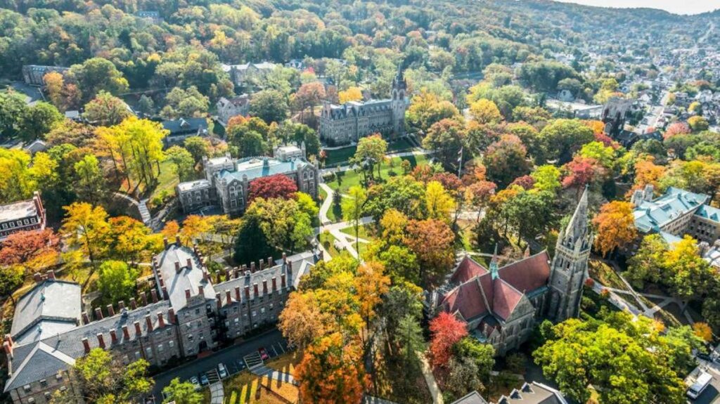 LU aerial_0 Lehigh University's campus in Bethlehem, Pa. (Lehigh U.)