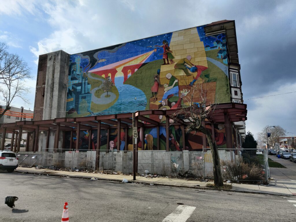 Mural by Paris Stancel Dave Mcshane Mural in West Philadelphia by Paris Stancel and Dave McShane