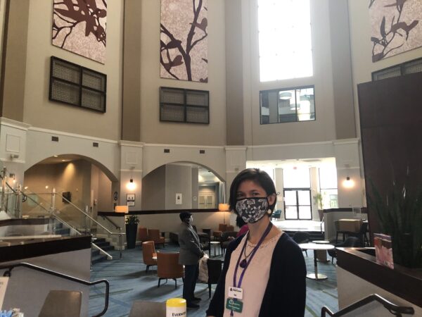 Hope Center executive director Kim Eppehimer says the staff jokes that some tenants might not want to leave the grand shelter. (Cris Barrish/WHYY)