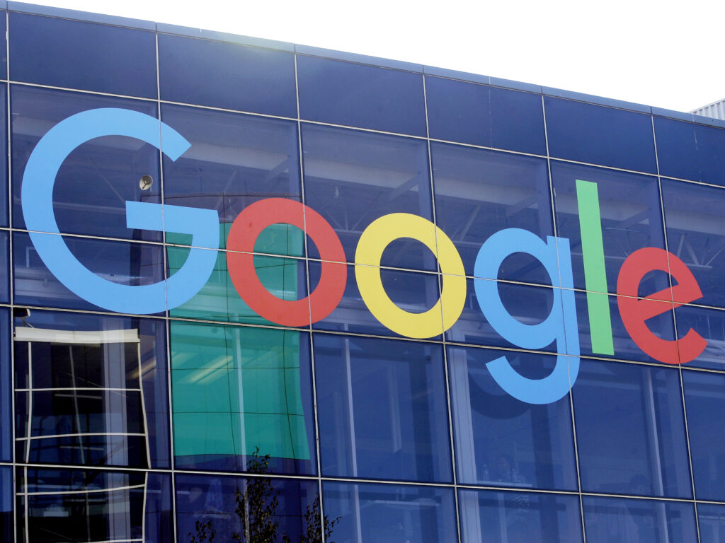 More than 200 Google employees joined the Alphabet Workers Union, a big win for labor organizing in largely anti-union Silicon Valley. A sign is shown on a Google building at their campus in Mountain View, Calif.