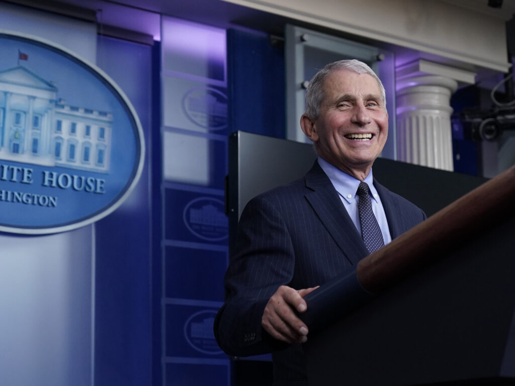 Dr. Anthony Fauci laughs while speaking at a White House briefing on Thursday. Fauci, President Biden’s chief medical adviser on COVID-19, says he rejoiced when the new president declared that “science and truth” would guide the nation’s policies toward the pandemic. Dr. Anthony Fauci laughs while speaking at a White House briefing on Thursday. Fauci, President Biden's chief medical adviser on COVID-19, says he rejoiced when the new president declared that