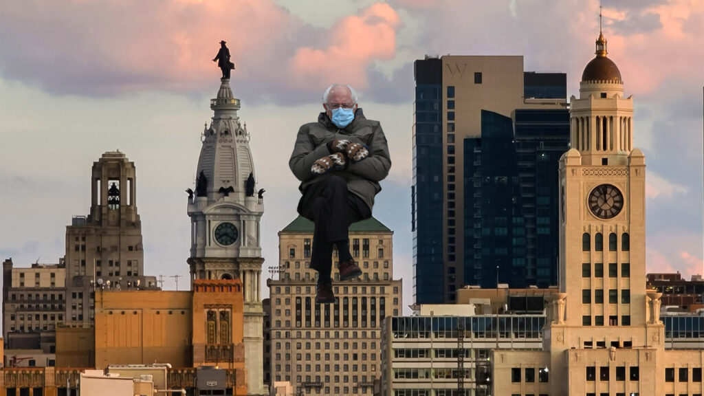 bernie-phillyskyline (Billy Penn)